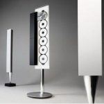 Bang and Olufsen limited edition BeoSound 9000 music system and a white pair of BeoLab 8000 column loudspeakers on auction