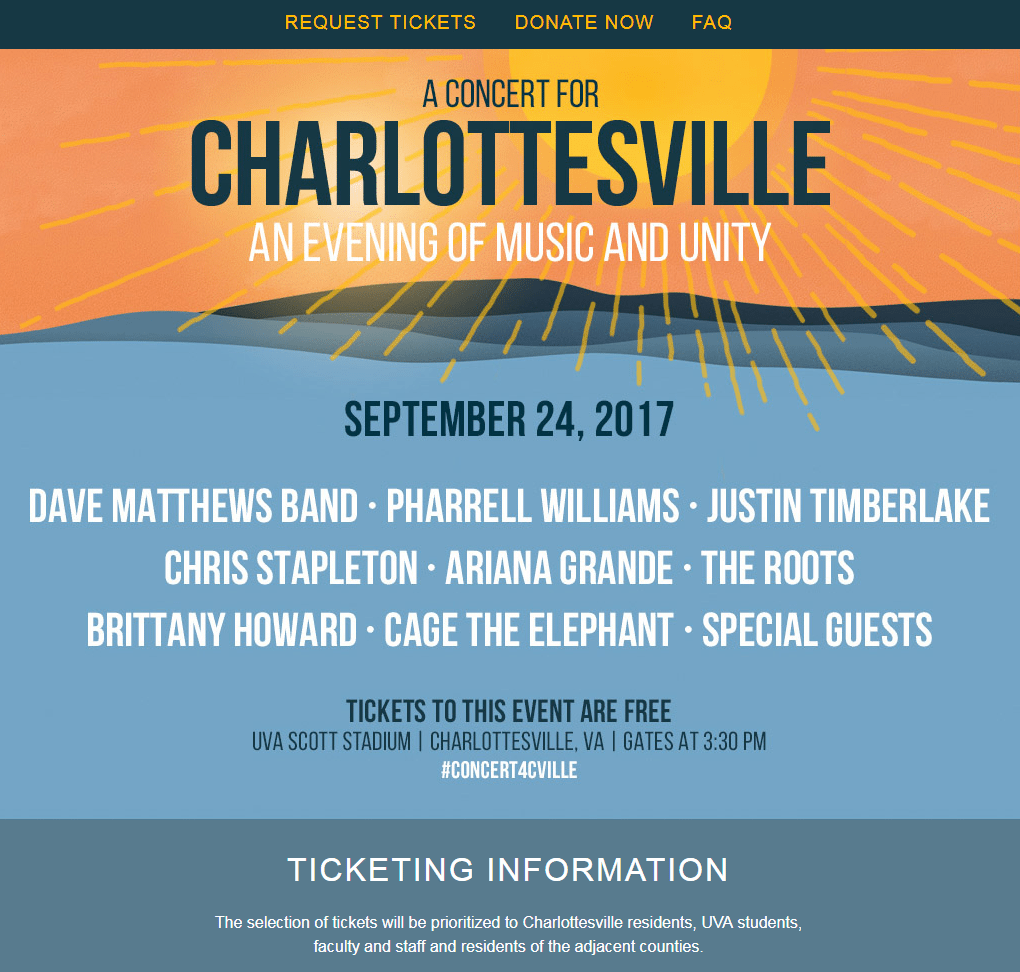 A Concert For Charlottesville, Virginia • Grown Folks Music