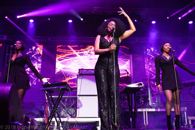 Karyn White performing on stage at the State Farm Arena for the 