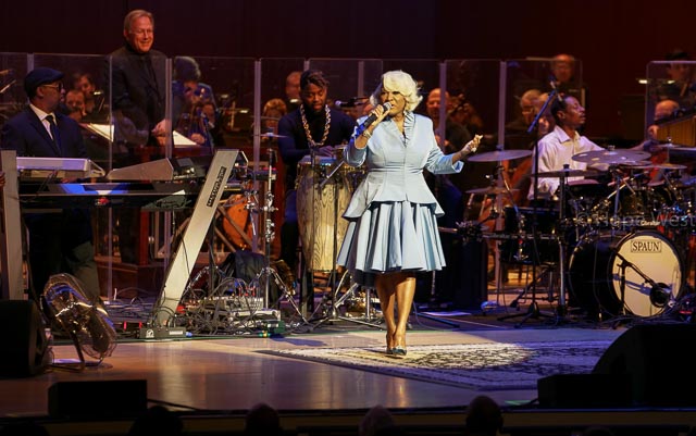 Pattie LaBelle performing with her band and the Atlanta Symphony Orchestra at Jazz 91.9 45th Anniversary Benefit Concert