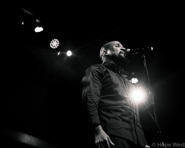 Gospel artist, Gene Moore performing on the Just B(e) Tour in Atlanta.